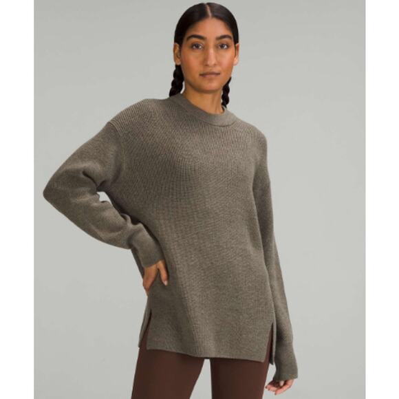 Lululemon Merino Wool-Blend Ribbed Crewneck Sweater Size 6 - Picture 1 of 9